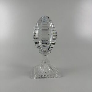 Unmarked Clear Cut Crystal Football Sculpture Geometric Sports Decor Tabletop